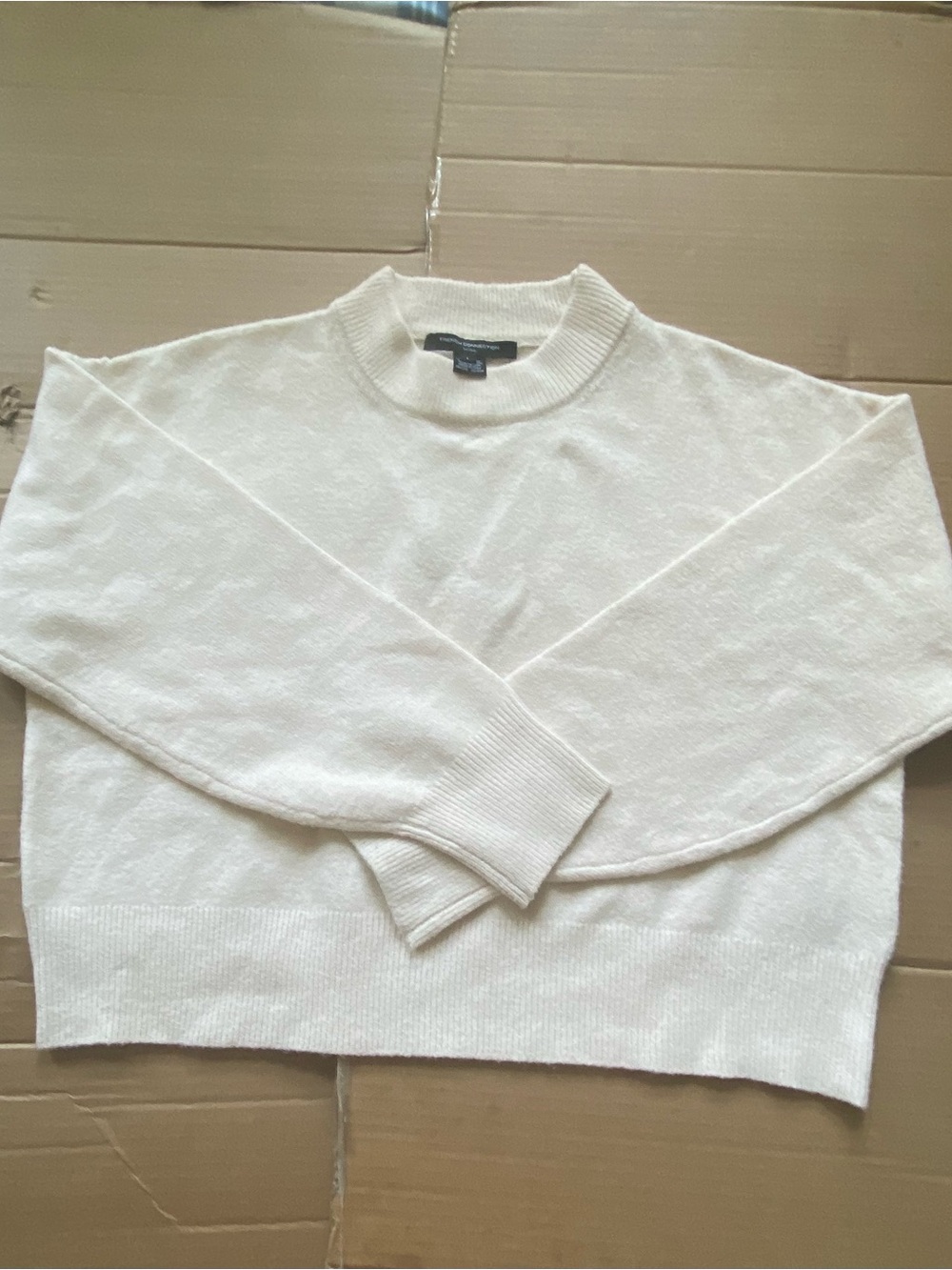 French Connection Soft Cream Crewneck Sweater